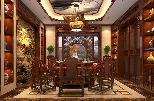 白沙温馨雅致的古典中式家庭装修设计效果图